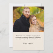 Modernes kalligraphisches Foto Dankeskarte (Rückseite)