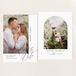 Modernes kalligraphisches Foto Save the Date Einladung