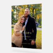 Modernes kalligraphisches Foto Willkommen Acrylschild (Winkel)