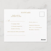 Modernes kalligraphisches Gold Save the Date Postkarte (Rückseite)