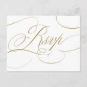 Modernes kalligraphisches Gold Save the Date Postkarte (Vorderseite)