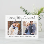 Modernes kalligraphisches Herz Erlangung 2 Foto Save The Date (Stehend Vorderseite)