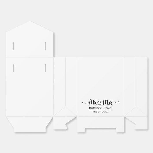 Modernes kalligraphisches Herz Mr. und Mrs. Weddin Geschenkschachtel (Ungefaltet)