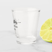 Modernes kalligraphisches Herz Mr. und Mrs. Weddin Schnapsglas (Rechts)