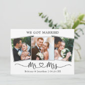 Modernes kalligraphisches Herz, Mrs. We Got Verhei Ankündigung (Stehend Vorderseite)