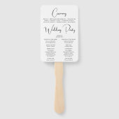 Modernes kalligraphisches Hochzeitsprogramm Fächer (Rückseite)
