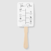 Modernes kalligraphisches Hochzeitsprogramm Fächer (Vorderseite)