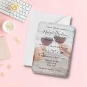 modernes kalligraphisches Hochzeitstag Foto Mitteilungskarte