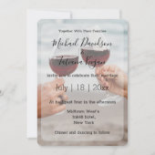 modernes kalligraphisches Hochzeitstag Foto Mitteilungskarte (Vorderseite)