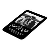 Modernes kalligraphisches Schwarzes Foto Save the  Magnet (Linke Seite)