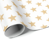 Modernes Kamel-Khaki-Weiße Sterne Muster chic Gesc Geschenkpapier (Rolleneckpunkt)