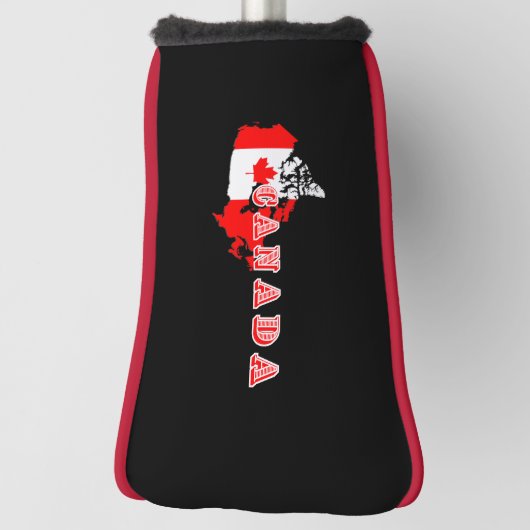 Modernes kanadisches Kanada Art Letter Map Flag So Golf Headcover (Rotieren 90)