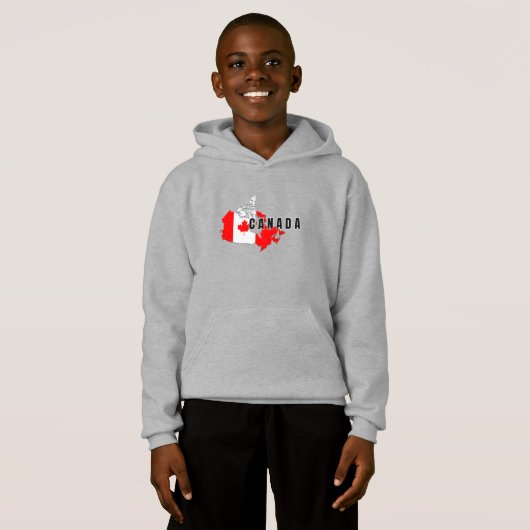 Modernes kanadisches Kanada Art Letter Map Flag So Hoodie (Vorne ganz)