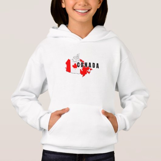 Modernes kanadisches Kanada Art Letter Map Flag So Hoodie (Vorderseite)