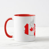 Modernes kanadisches Kanada Art Letter Map Flag So Tasse (Links)