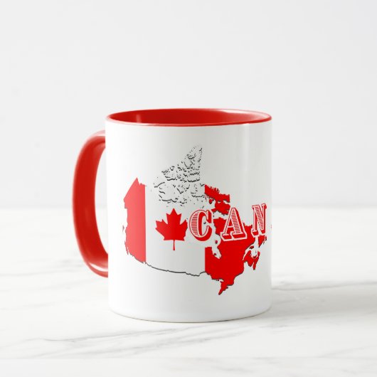 Modernes kanadisches Kanada Art Letter Map Flag So Tasse (Vorderseite Links)