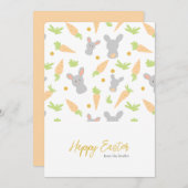 Modernes Kaninchen-Muster glücklich Ostern Feiertagskarte (Vorne/Hinten)