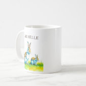 Modernes Kaninchen nach Maß Ostern Kaffeetasse (Vorderseite Links)