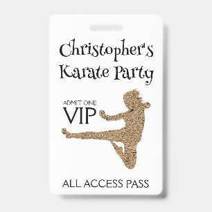 Modernes Karate Party Kindergeburtstag VIP Pass Ab Ausweis