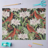 Modernes Kardinal Amaryllis Collage Tissue Paper Seidenpapier (Basteln)