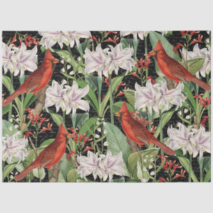 Modernes Kardinal Amaryllis Collage Tissue Paper Seidenpapier