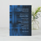 Modernes Kariert Einladung (Stehend Vorderseite)
