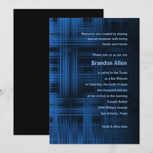 Modernes Kariert Einladung (Vorne/Hinten)