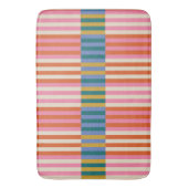 Modernes Kariert gestrichenes Orange, Rosa, Blau, Badematte (Vorderseite Vertikal)