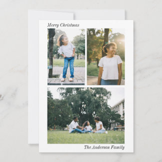 Modernes Kariert | WeihnachtsfotoCollage Feiertagskarte