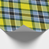Modernes Kariertes Blaues und Gelbes Tartan-Muster Geschenkpapier (Ecke)