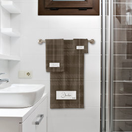 Modernes Kariertes Brünettes Badetuch Set