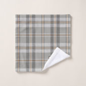 Modernes Kariertes Cloud Grau Bath Handtuch Set (Waschlappen)