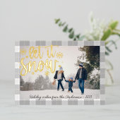 Modernes Kariertes Foto Folien Feiertagskarte (Stehend vorne)