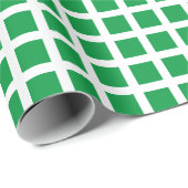 Modernes kariertes, grünes Gitter im Schachbrettfa Geschenkpapier (Rolleneckpunkt)