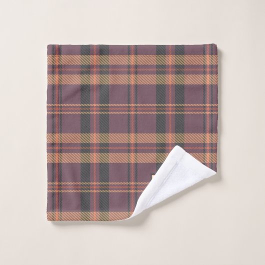 Modernes Kariertes Heather Bath Handtuch Set (Waschlappen)