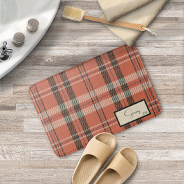 Modernes Kariertes Korallenbad Badematte