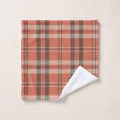 Modernes Kariertes Korallenbad Handtuchhandtuch Se Badhandtuch Set (Waschlappen)