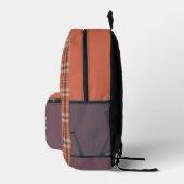 Modernes Kariertes Korallenriff Bedruckter Rucksack (Rechts)