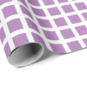 Modernes kariertes Lavendelmuster Geschenkpapier (Rolleneckpunkt)