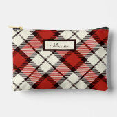 Modernes Kariertes Monogramm Zubehörtasche (Vorderseite)