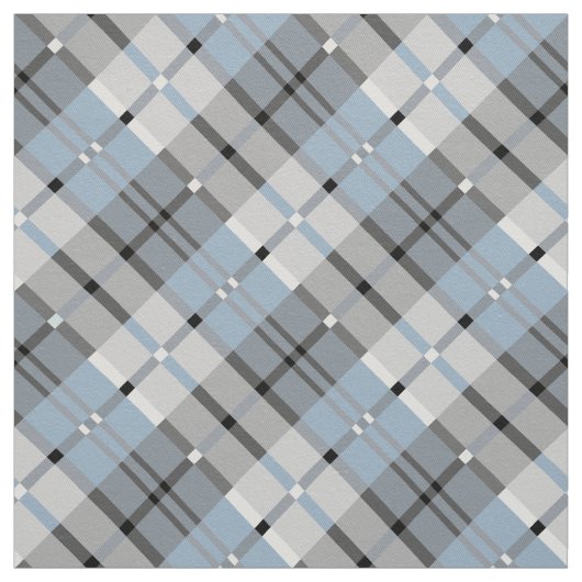 Modernes kariertes Muster hellblau und grau Stoff (Muster)