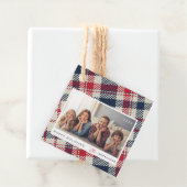 Modernes Kariertes Muster Weihnachts-Custom-Family Geschenkanhänger (Beispiel)