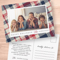 Modernes Kariertes Muster Weihnachts-Custom-Family