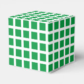 Modernes kariertes Quadrat-Muster in Grün Geschenkschachtel (Rückseite)