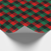 Modernes Kariertes Red Green Christmas Buffalo-Mus Geschenkpapier (Ecke)