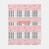Modernes Kariertes Rosa und Weiß Fleecedecke (Vorderseite)
