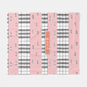 Modernes Kariertes Rosa und Weiß Fleecedecke (Vorderseite (Horizontal))