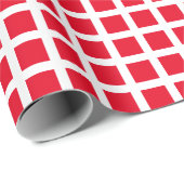 Modernes kariertes, rotes Gitter Schachbrettgesche Geschenkpapier (Rolleneckpunkt)