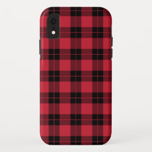 Modernes Kariertes rotes Schwarzes Muster Case-Mate iPhone Hülle