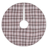 Modernes Kariertes rotes und schwarzes Muster Polyester Weihnachtsbaumdecke (Vorderseite)